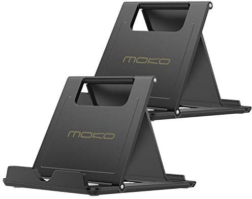 MoKo Soporte para Tableta/Móviles 4-11, 2 PZS Titular de Escritorio para iPhone 16/Pro/Pro MAX/Plus, iPhone 15/Pro/Pro MAX/Plus, iPhone 14/Pro/Pro MAX/Plus, iPhone 13/Pro/Pro MAX/Plus, Negro