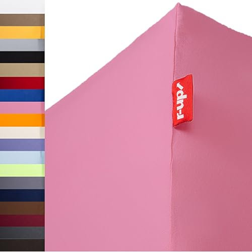 r-up Passt Spannbettlaken 180x200-200x220 bis 35cm Höhe viele Farben 100% Baumwolle 130g/m² Oeko-TEX stressfrei auch für Boxspringbetten (rosa)