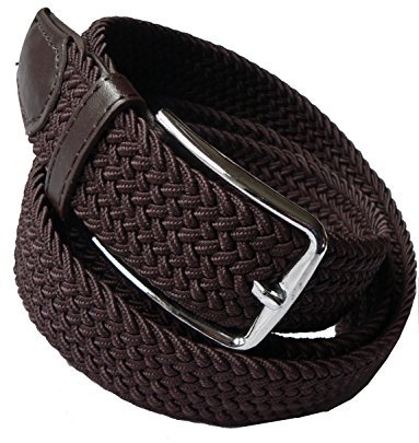 LisaModa Unisex Stretch Flechtgürtel in vielen Farben (Braun, 110-130)