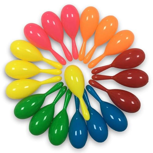 Mini Maracas for Kids Baby Mexican Fiesta Party Favors Plastic Shakers