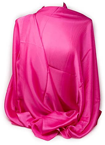 Stola fucsia magenta donna cerimonia coprispalle elegante estivo foulard scialle grande da matrimonio per abito da sera ragazza signora anziana sciarpa misto seta lucido primavera estate 2026 Fuxia