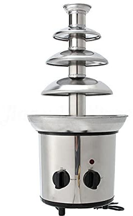 Stainless Steel Chocolate Fountain Machine 4 Tier Electric Chocolate Fondue Fountain Machine 4-Pound Capacity for Chocolate Candy Butter Cheese (4-Tier)