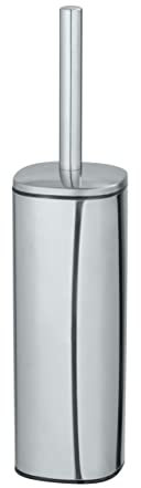 Wenko Escobillero Alassio Acero Inoxidable, Brillo, Metal, Plateado Brillante, 39,2 x 9,3 x 9,3 cm