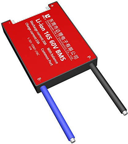 DALY BMS 16S 60V 30A Li-Ion Batterieschutzmodul PCB Schutzplatine mit Balancekabel BMS für 18650 Akku Pack 60V