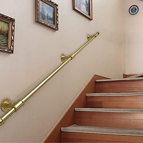WL-ZZZ Gold Stairs Handlauf Geländer Geländer-Stützset | Outdoor Haltegriff Sicherheit rutschfeste Handläufe für behinderte ältere Kinder Korridor Dachboden an der Wand befestigtes Treppengeländer