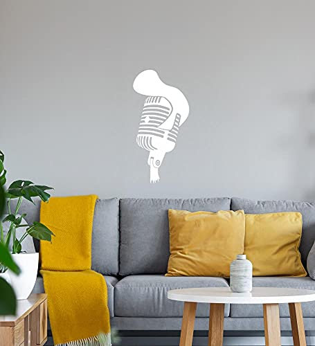 Retro Micro mit Elvis Tolle Wandtattoo Weiß Aufkleber 45 x 92 cm