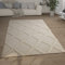 Paco Home Hochflor Teppich Wohnzimmer Shaggy 3D Optik Ethno Boho Vintage Look Weich, Grösse:80x150 cm, Farbe:Creme 5