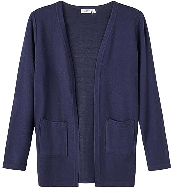 NAME IT Mädchen Nkfvicti Knit Card Noos Pullover, Dark Sapphire, 158-164 EU