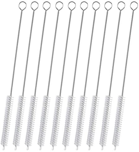 Straw Cleaner Brush Extra Long 12 inch, Extra Wide 12mm diam for Pipe Cleaners for Weed, Straw Cleaning Brush for Tubes, Downstem and Bowl, Water Bottle, Sippy Cup, Extra Long Straw Brush Set 10 Pack