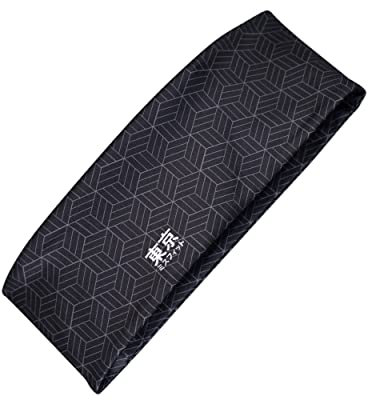 Tokyo Misfit - Japanische Stirnbänder für Männer & Frauen, Schweißband, Training, Yoga, Mode, Laufen, Sport, Basketball, Bandana (Cube-Black)