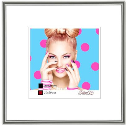 Bilderrahmen Kunststoff Lifestyle Foto Rahmen Collage Wanddeko Poster Photo Style: Farbe: Silber | Format: 40x40