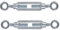 M6 x 110mm Eye & Eye Steel Turnbuckles Wire Tensioner Strainer Closed Hook Threaded Hook (Pack of 2)