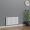 WarmeHaus Radiatore di design orizzontale a colonna a schermo piatto, 600 x 1020 mm, bianco, singolo, riscaldamento centralizzato, per bagno, camera da letto, cucina, corridoio, soggiorno