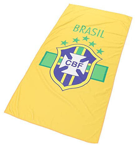 RiToEasysports Badetuch, Nationalmannschaftsschild, Länderflagge, Strandtuch für den Täglichen Gebrauch für Geschenkfans (Brasilien)