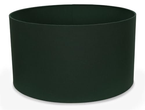 MiniSun | Large Modern Forest Green Drum Light Shade | Lamp Shades, Home Décor & Improvement Essential | 450mm Shade Width