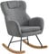 Yaheetech Rocking Chair for Adults, Boucle Fabric Nursing Chair with Metal Legs and Wood Base for Living Rooms Bedrooms Balcony, Dark Grey