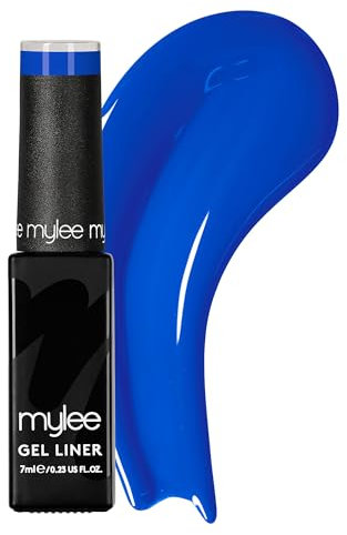 Mylee Liner Gel Nail Polish 7ml [Santorini Rooftops] With Built-In Nail Art Brush - UV/LED Soak-Off Nail Art Manicure Pedicure for Professional, Salon & Home Use - Long Lasting & Easy to Apply