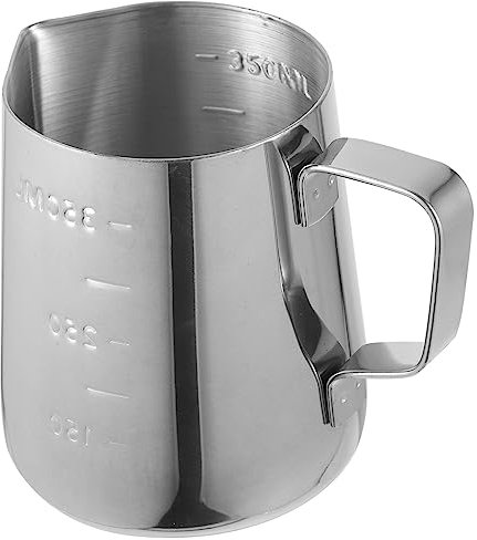 Cabilock jarra de leche jarra de espumador de leche cafetera de acero inoxidable olla de vapor taza de leche capuchino jarra vaporera de leche concentrarse de leche