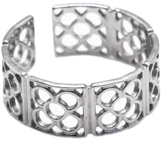 MAJALE Damenringe mit Blume von Barcelona, Panot-Ring von Barcelona, robust, nickelfrei, Edelstahl, ideales Souvenir, entworfen in Barcelona, Metall, Kein Edelstein