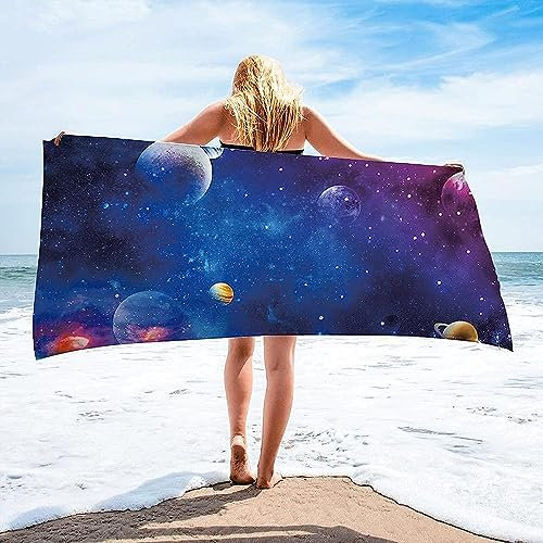 Galaxie-Weltraumplanet 80 X 160 cm Microfaser Handtücher Damen Strandtuch Badetuch Weich Strandtuch Musterdruck Sporttuch Schnelltrocknend Großes Saugfähiges Handtuch Für Reisen Pool Sauna S-0S4U/D0D