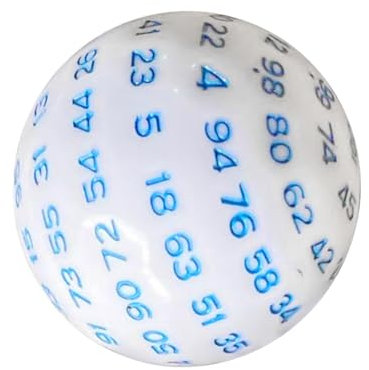 Dickly Dadi D100 Dadi poliedrici a 100 Facce per Giochi di Ruolo, Giochi da Tavolo, insegnamento della Matematica, Blu
