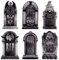 Wlicon 6 Stück Halloween Grabstein Hof Zeichen im Freien Dekorationen, 43cm Halloween RIP Friedhof Grabsteine Prop Garten Zeichen mit Pfählen für Halloween Friedhof außerhalb Haus Deko