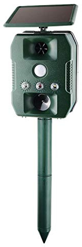 INF Solarbetriebene Vogelscheuche mit Bewegungssensor und Ton, Ultraschall- und LED-Vogelabwehrmittel, Humane Vogelabwehr, Witterungsbeständiges und geeignetes Design
