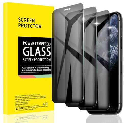 AKLPP [3 Pack] Privacy Screen Protector for iPhone 11 Pro Max/iPhone Xs Max, Anti-Spy Tempered Glass Film Accessories, Private Protection, Anti-Scratch, Case-Friendly, Bubble Free