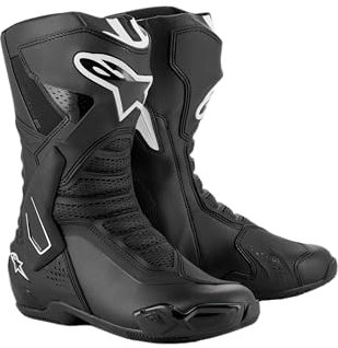 Alpinestars Stivali da moto SMX-6 V3, protezione e comfort ad alta velocità, certificati CE, cursori sostituibili, protezione migliorata della caviglia, design traspirante e leggero, Nero/Bianco, 39.5