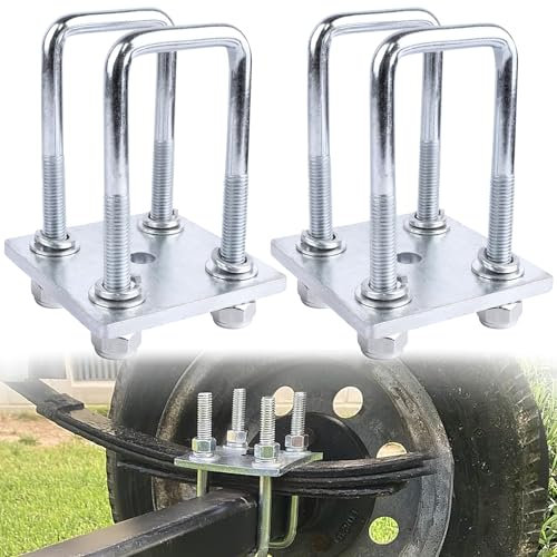 Viti a U con filettatura M12, 50 x 130 mm, 2 set di bulloni quadrati a U per rimorchi barche in acciaio ad alte prestazioni, per auto, traino, navi, riparazione