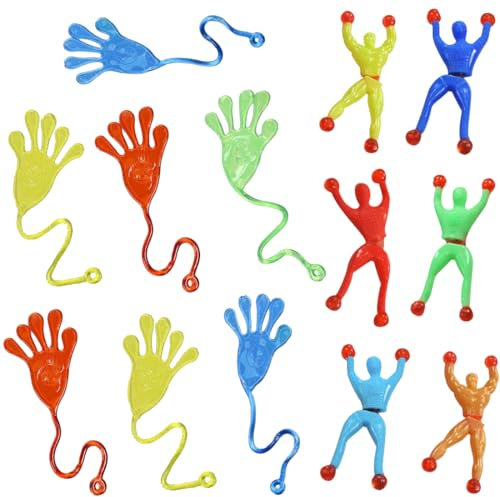 30PCS Jouets Anniversaire Garcon Fenêtre Crawler,15 Mains Collantes et 15 Grimpeurs Muraux Collants,Extensibles Collants, Cadeaux Anniversaire pour Enfants,Fournitures de Fête pour Enfants