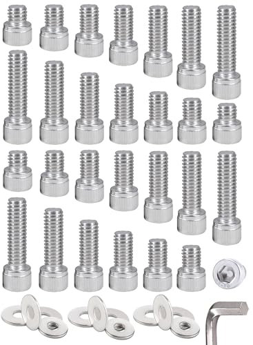 Homeet 1/4 Zoll Kamera Stativschraube mit Schlüssel, Innensechskant-Steckerschraube (Verriegelung/Adapter) für Rig Käfig Grundplatte(Mehrfach Längen: 5/16, 3/8, 1/2, 5/8, 3/4, 7/8, 1)