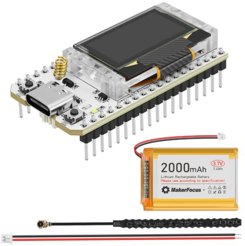 ESP32 LoRa V3 Entwicklungsboard für Meshtastic LoRaWAN IoT 1 Stück | 2000 mAh Große Kapazität Akku, ESP32-S3 Dual Core, 8 MB Flash Speicher, WLAN BLE, SX1262 868 MHz LoRa Unterstützung Arduino