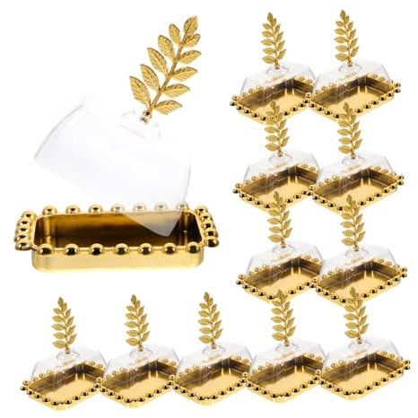 Gatuida Scatole Da 12 Pezzi scatola di caramelle vassoio da portata diviso con coperchio festa scatole bomboniere bomboniere contenitore per caramelle per feste Golden