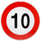 Vitesse maximale 10 Km Horaires signalisation routière panneau en aluminium métal rond épais 3 mm pour extérieur Ø 30