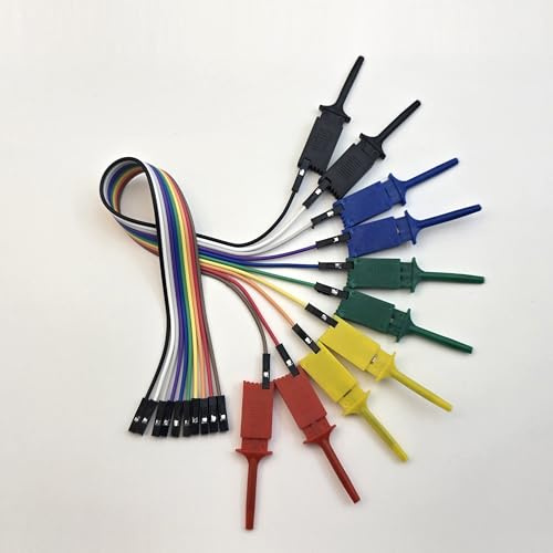 Angelkiss Test Clamp Wire Hook Test Clip for Logic Analyzer, Pack of 10（Mixed Colors）
