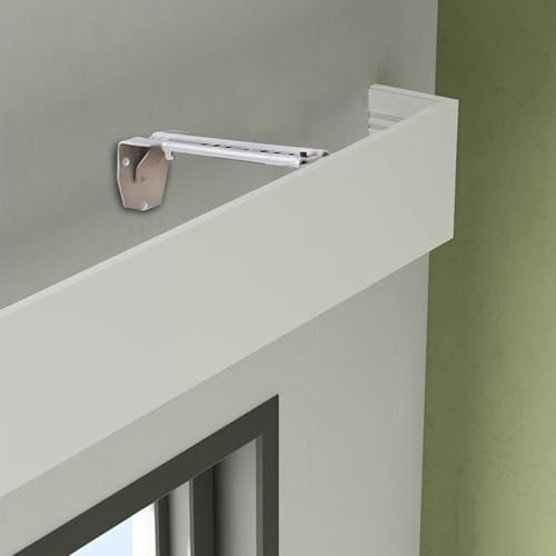 Supporto decorativo da parete per asta per tende con mantovana alta 10,5 cm e copertura per cassonetto per eleganti finestre (1 m)