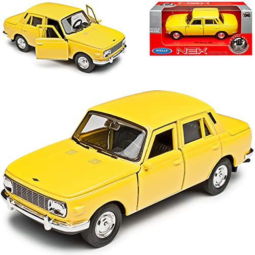Welly Wartburg 353 Limousine Gelb 1966-1989 ca 1/43 1/36-1/46 Modell Auto mit individiuellem Wunschkennzeichen