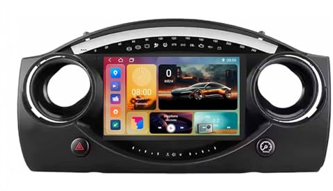 9 Pulgadas Doble DIN Android 15 Radio de Coche para BMW Mini Cooper S R50 R52 R53 2004-2007 con CarPlay Cámara de Respaldo Controles del Volante Bluetooth GPS Navi Enlace al Espejo(G5 2G+32G)