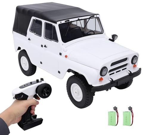 Dilwe RC-Crawler, Ferngesteuerter 4x4-Geländewagen mit Multifunktionsfernbedienung und Abnehmbarem Dach, für und Erwachsene Zum Spielen Im Gelände (White)