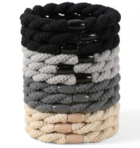 12 Pcs Bobbles for Thick Hair, Hair Bobbles for Women and Men, 4 Colors | Hair Band Thick Hair, High elasticity, Braided-Hair Ties, For Thick, Curly, Ling Hair,