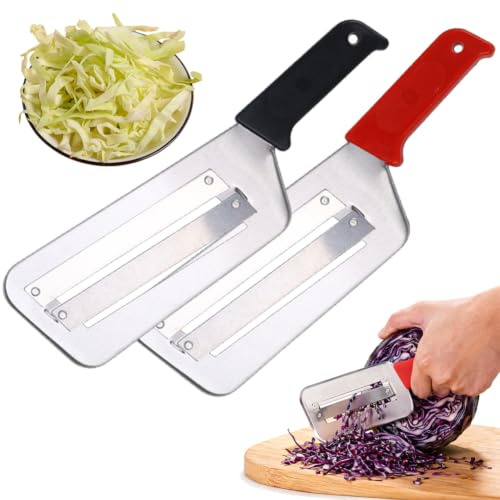 CEWROM Stainless Steel Shredder Knife, Kohlschneider Krauthobel, 2er-Set Krauthobel Sauerkrauthobel, Kartoffelhobel Kohlschneider Gurkenhobel, Multifunktionales Krautsalat Gemüseschneider