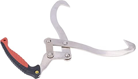 SUNGOOYUE Pinzas para Levantar Troncos con una Sola Mano, Alicates para Agarrar Leña de Plástico y Hierro de 16,9 Pulgadas, Diseño de Mandíbula único, Tensión Trasera Reducida para Jardín de