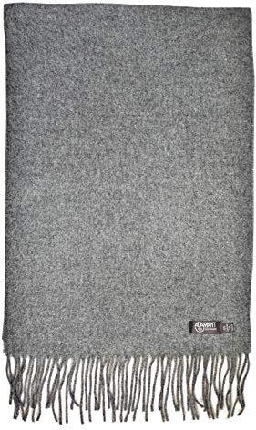 ADAMANT 100% Reines Kaschmir, Herren/Damen-Unisex- Schal - superweich - 180cm lang - STANDARDMAß - EINFARBIG oder KARIERT -feines Flaumhaar - Mittelgrau