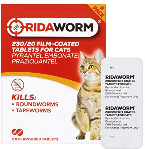 RidaWORM Cat Flavoured Tablets, One Size, Pack of 2