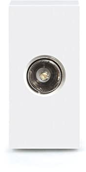 Luxus-Time Touch Glasrahmen Lichtschalter Steckdosen USB HDMI Weiß/Weiss POINT (Modul: TV 1/2Weiss)