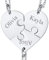 FaithHeart Silber Freundschaftskette für 3 herzkette mit Namen Gravur Puzzle herzanhänger für Damen und Herren