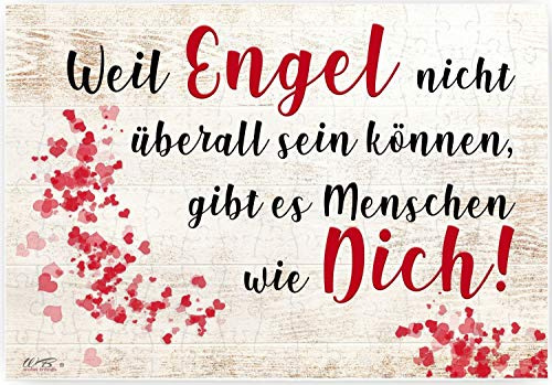 WB wohn trends Puzzle-Botschaft eckig, Weil Engel Nicht überall Sein können gibt es Menschen wie Dich, 120 Teile 27x18cm inkl. Geschenk-Beutel