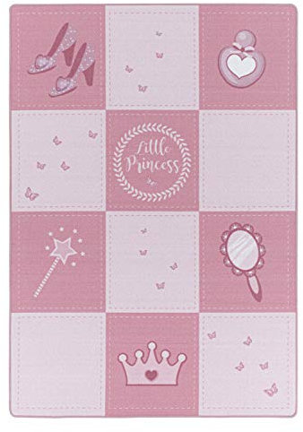 Ayyildiz Kinderteppich Spielteppich Hüpfkästchen, rechteckig, Höhe 8 mm, Kurzflor Pink, Größe:160 x 230 cm, Farbe:Pink