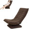 Teenager360 °drehbarer Boden Spielstuhl,klappbarer Relaxsessel 3winkelverstellbarer Rückenlehne 95°-140°Polsterstuhl Hochdichter Schwamm abnehmbarer Leinenstuhlbezug bis180kg belastbar Lazy Sofa/braun